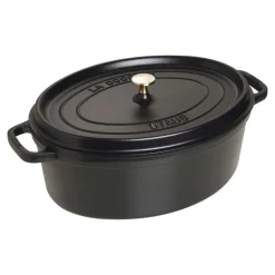Cocotte 37 cm, Ovale, Noir mat, Fonte