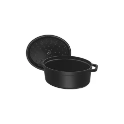 Cocotte 23 cm, Ovale, Noir mat, Fonte