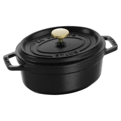 Cocotte 15 cm, Ovale, Noir mat, Fonte