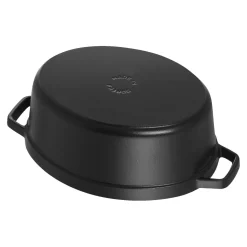 Cocotte 17 cm, Ovale, Noir mat, Fonte