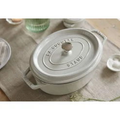 Cocotte 27 cm, Ovale, Truffe blanche, Fonte