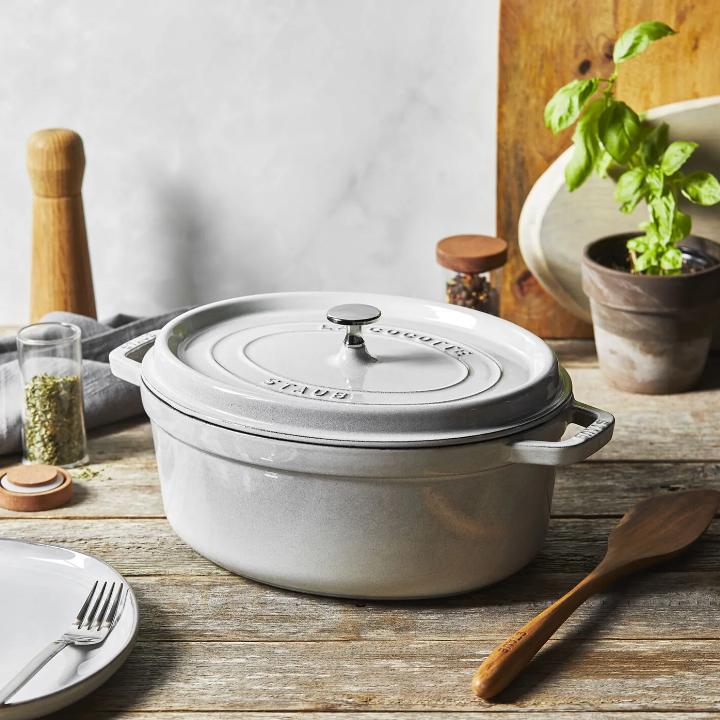 Cocotte 31 cm, Ovale, Truffe blanche, Fonte