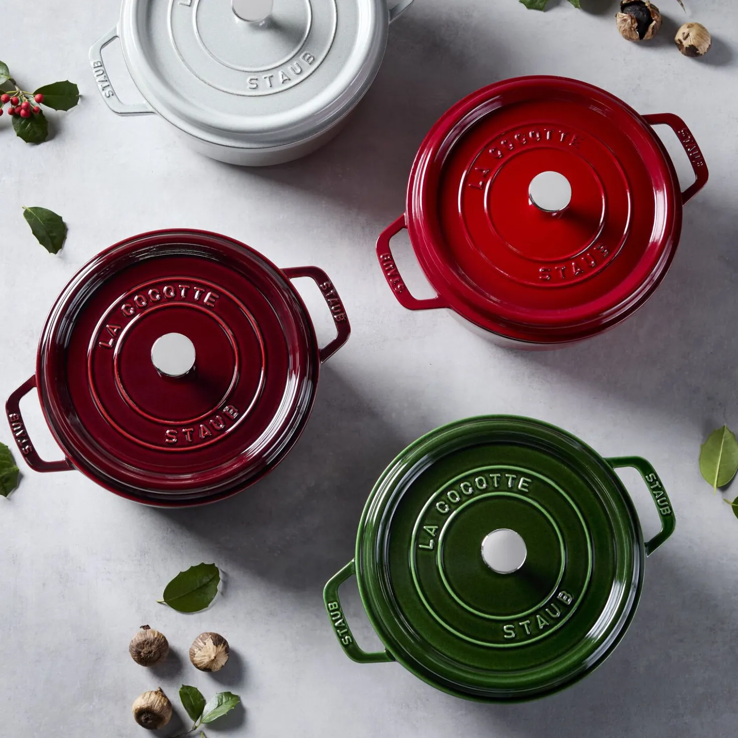 Cocotte 24 cm, Rond(e), Basilic, Fonte