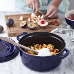 Cocotte 24 cm, Rond(e), Bleu intense, Fonte