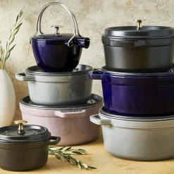 Cocotte 24 cm, Rond(e), Bleu intense, Fonte