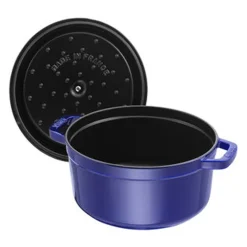 Cocotte 20 cm, Rond(e), Bleu intense, Fonte