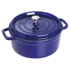 Cocotte 22 cm, Rond(e), Bleu intense, Fonte