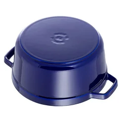 Cocotte 22 cm, Rond(e), Bleu intense, Fonte