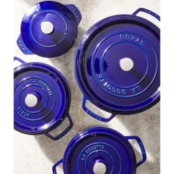 Cocotte 22 cm, Rond(e), Bleu intense, Fonte