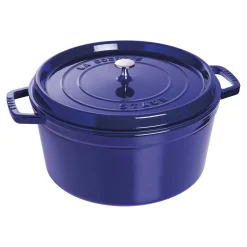Cocotte 30 cm, Rond(e), Bleu intense, Fonte