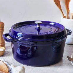 Cocotte 26 cm, Rond(e), Bleu intense, Fonte