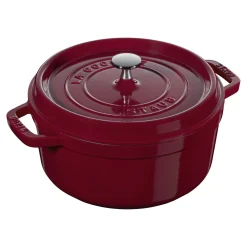 Cocotte 24 cm, Rond(e), Bordeaux, Fonte