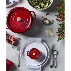 Cocotte 26 cm, Rond(e), Cerise, Fonte