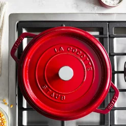 Cocotte 24 cm, Rond(e), Cerise, Fonte