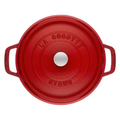 Cocotte 24 cm, Rond(e), Cerise, Fonte