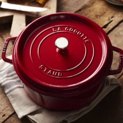 Cocotte 28 cm, Rond(e), Cerise, Fonte