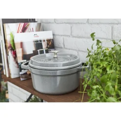 Cocotte 18 cm, Rond(e), Gris graphite, Fonte