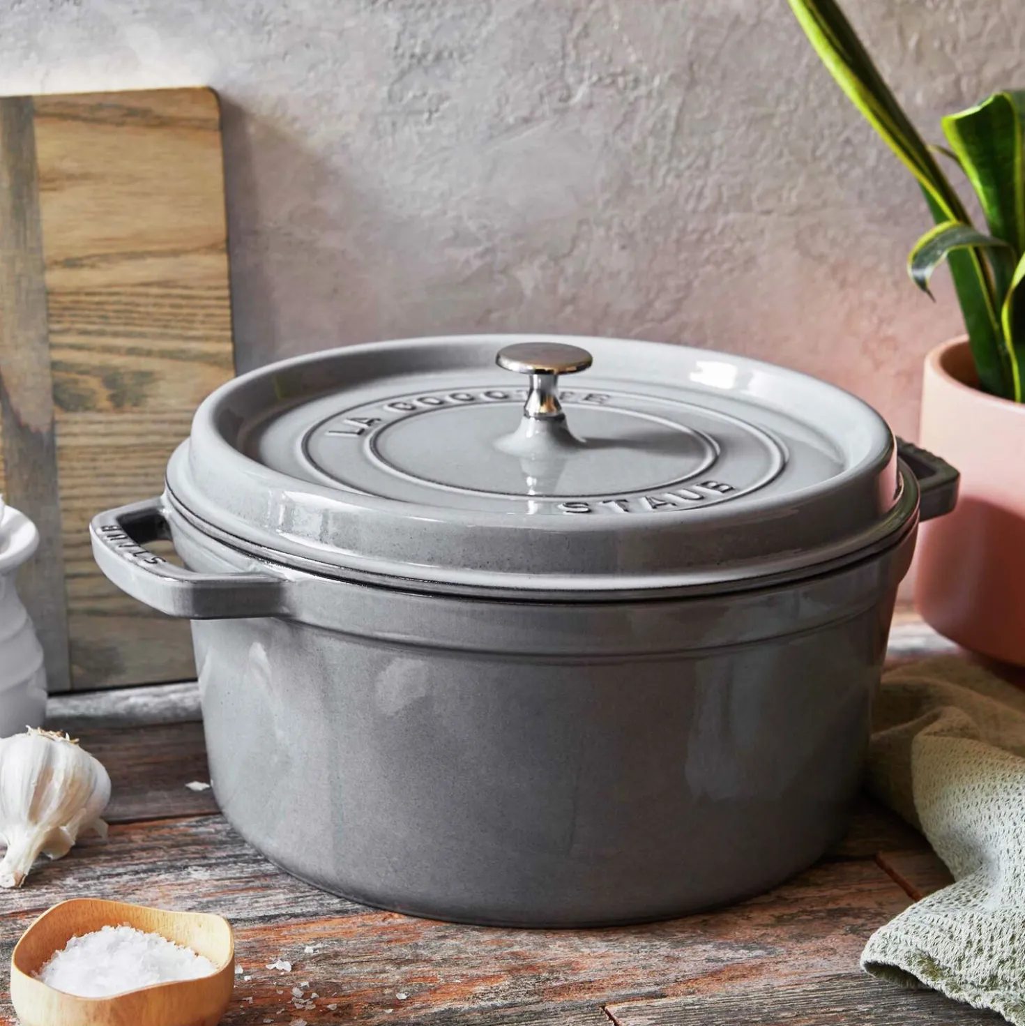 Cocotte 28 cm, Rond(e), Gris graphite, Fonte