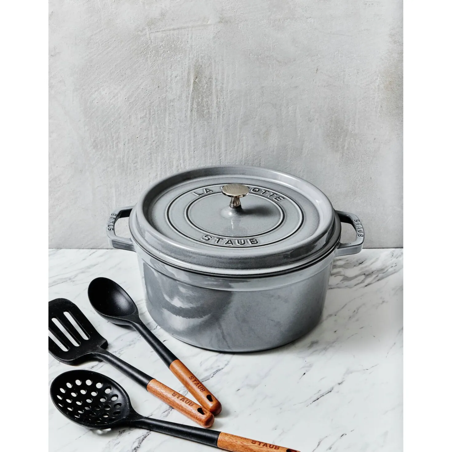 Cocotte 28 cm, Rond(e), Gris graphite, Fonte