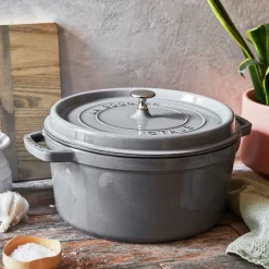 Cocotte 34 cm, Rond(e), Gris graphite, Fonte