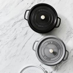 Cocotte 24 cm, Rond(e), Noir mat, Fonte
