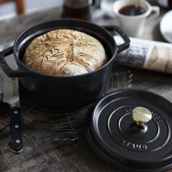 Cocotte 24 cm, Rond(e), Noir mat, Fonte