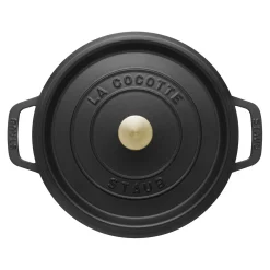 Cocotte 24 cm, Rond(e), Noir mat, Fonte