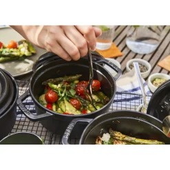Cocotte 16 cm, Rond(e), Noir mat, Fonte