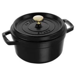 Cocotte 18 cm, Rond(e), Noir mat, Fonte