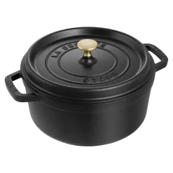Cocotte 28 cm, Rond(e), Noir mat, Fonte
