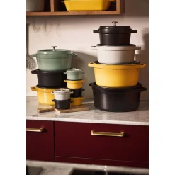 Cocotte 28 cm, Rond(e), Noir mat, Fonte