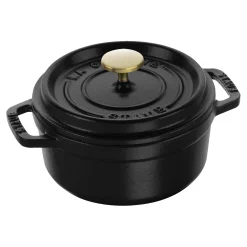 Cocotte 12 cm, Rond(e), Noir mat, Fonte