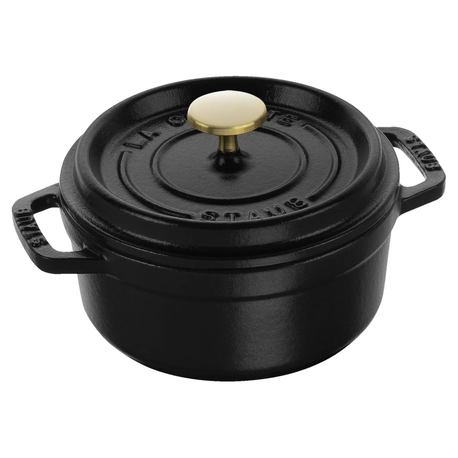 Cocotte 12 cm, Rond(e), Noir mat, Fonte