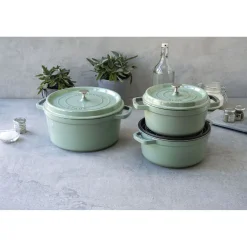 Cocotte 28 cm, Rond(e), Sauge, Fonte