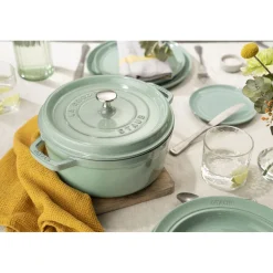 Cocotte 22 cm, Rond(e), Sauge, Fonte
