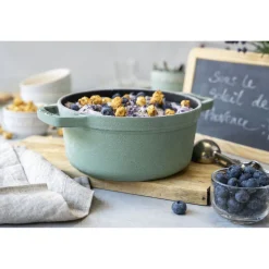 Cocotte 22 cm, Rond(e), Sauge, Fonte