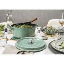 Cocotte 24 cm, Rond(e), Sauge, Fonte