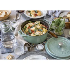 Cocotte 26 cm, Rond(e), Sauge, Fonte