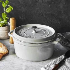 Cocotte 24 cm, Rond(e), Truffe blanche, Fonte
