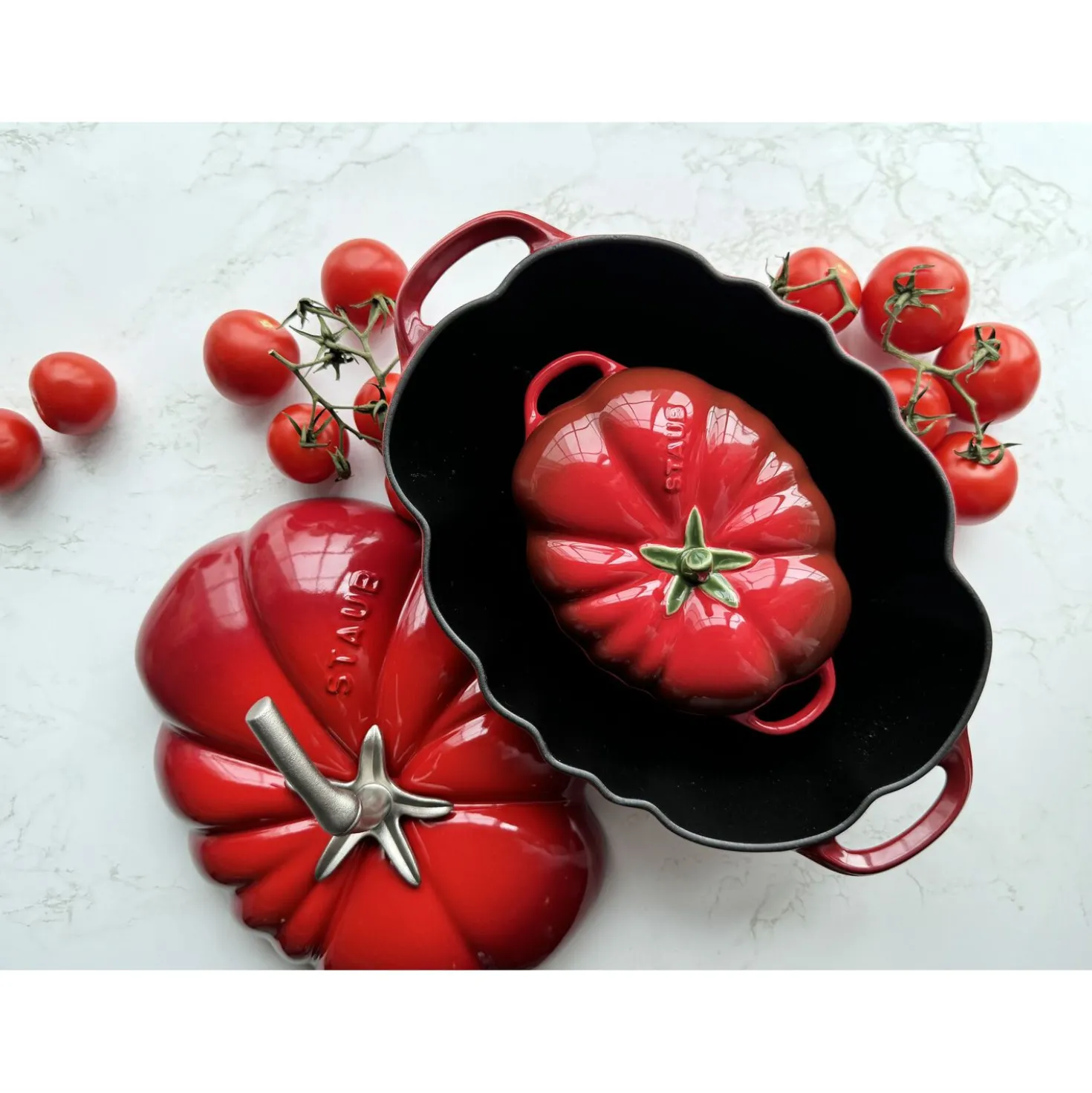 Cocotte 25 cm, Tomate, Cerise, Fonte