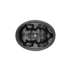 Cocotte couvercle de cochon 17 cm, Ovale, Gris graphite, Fonte