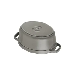 Cocotte couvercle de cochon 17 cm, Ovale, Gris graphite, Fonte