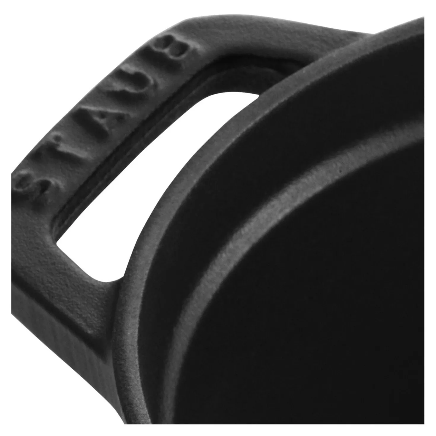 Cocotte couvercle de cochon 17 cm, Ovale, Noir mat, Fonte