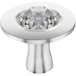 Cocotte et Swarovski bouton, 2-pcs. /28 cm, bleu intense / argent, Fonte / Acier Inoxydable