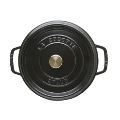 Cocotte haute 24 cm, Rond(e), Noir mat, Fonte