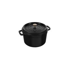 Cocotte haute 24 cm, Rond(e), Noir mat, Fonte