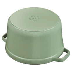 Cocotte haute 24 cm, Rond(e), Sauge, Fonte