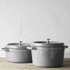 Cocotte profonde 24 cm, Rond(e), Gris graphite, Fonte