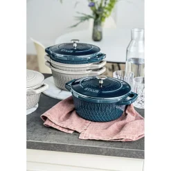 Cocotte twister 20 cm, Rond(e), La Mer, Fonte