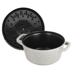 Cocotte twister 20 cm, Rond(e), Truffe blanche, Fonte